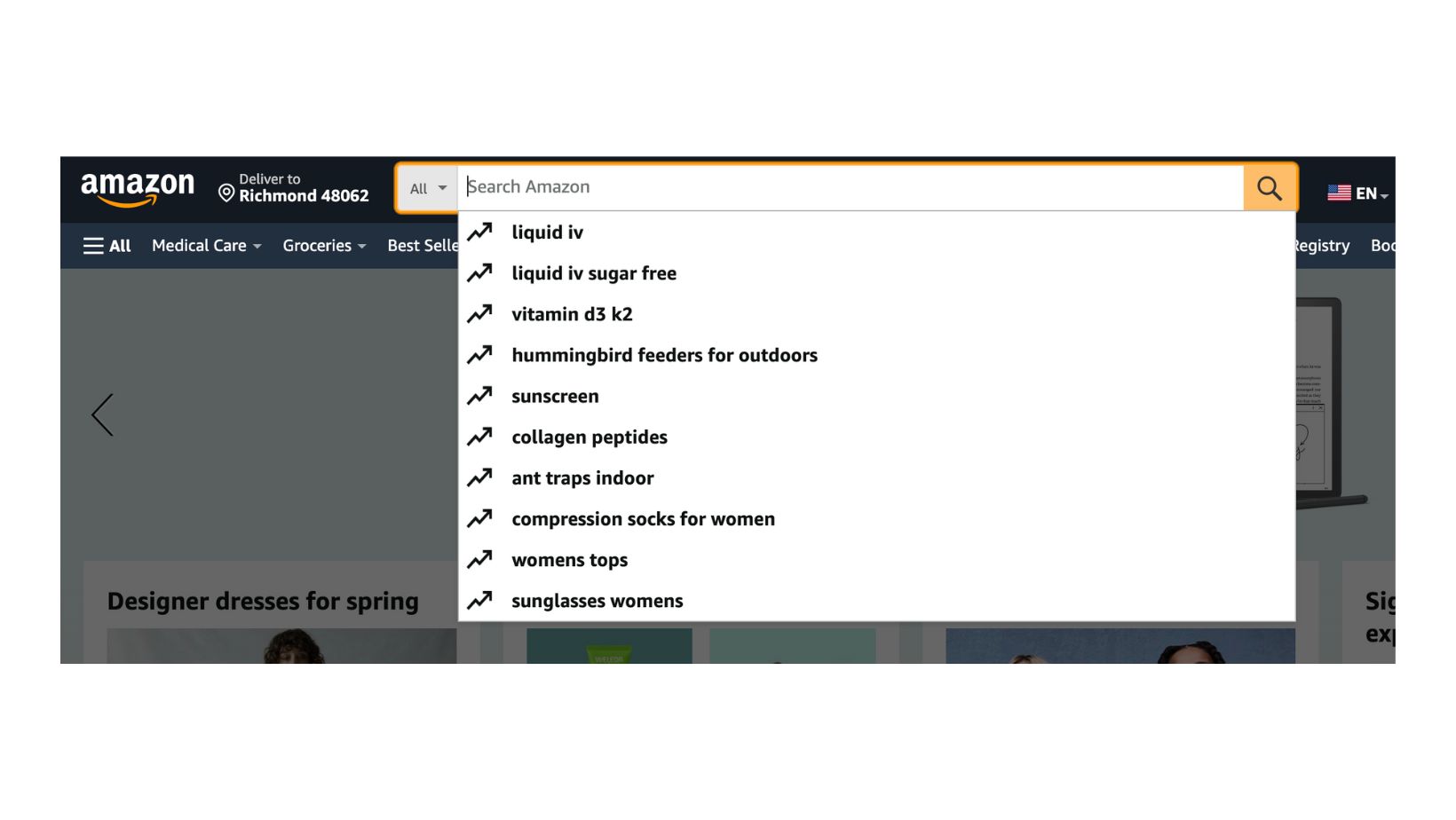 Amazon's screenshot