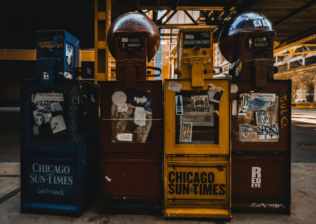 four vending machines